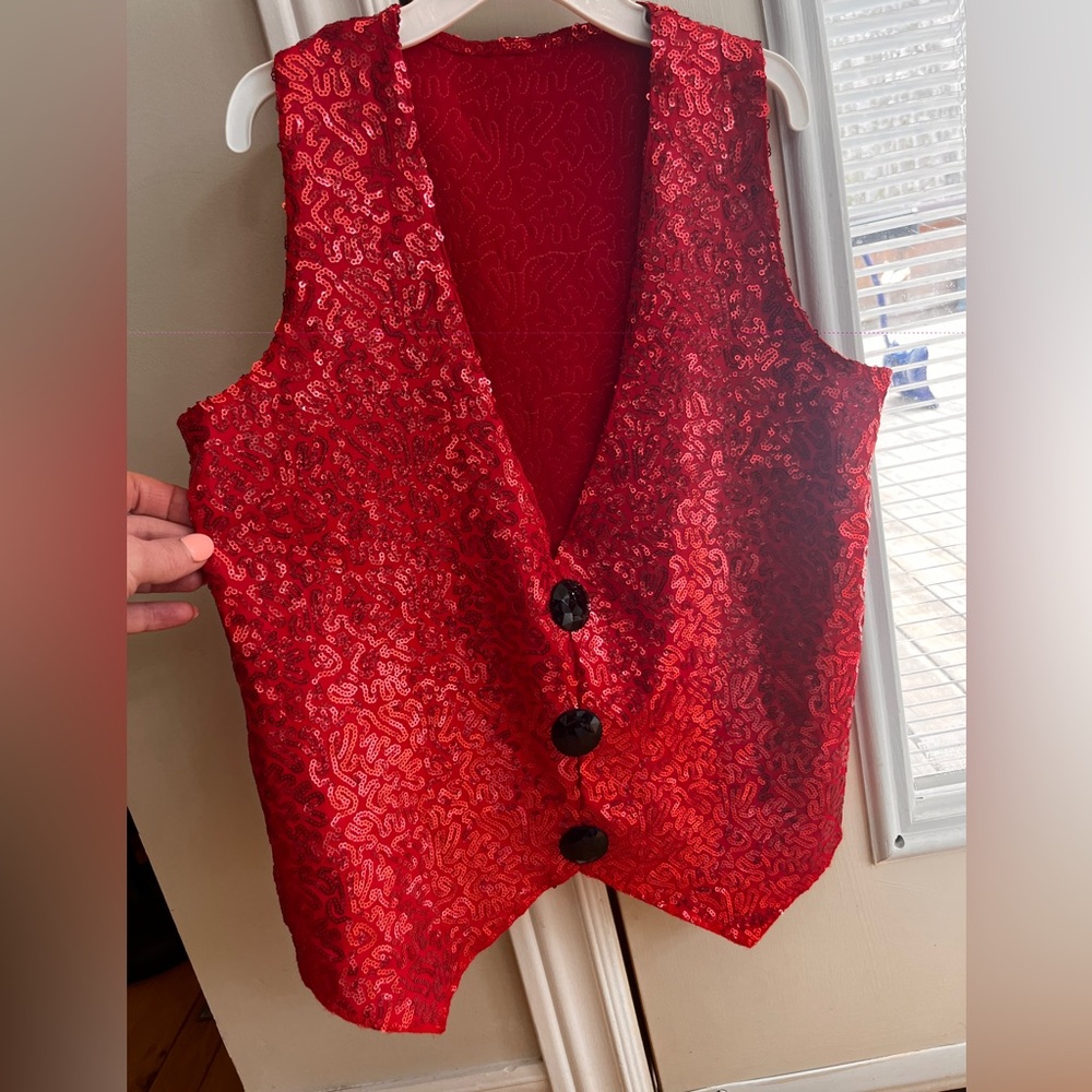 Jazzamatazz Red Sequin Vest